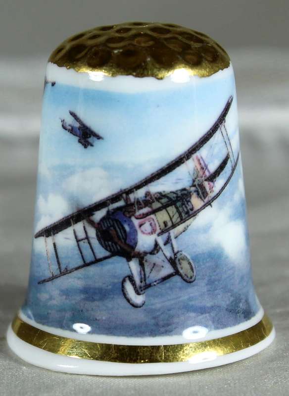 Bone China thimble - WW1 - birth of the fighter plane 1915