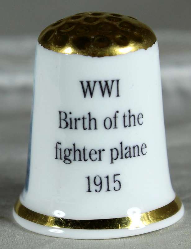 Bone China thimble - WW1 - birth of the fighter plane 1915