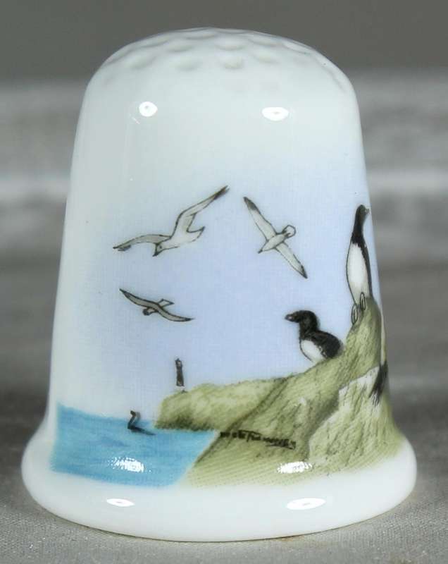 Bone China thimble - birds at the sea - Poole