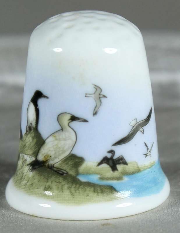 Bone China thimble - birds at the sea - Poole
