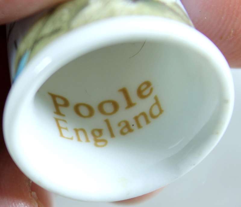 Bone China thimble - birds at the sea - Poole