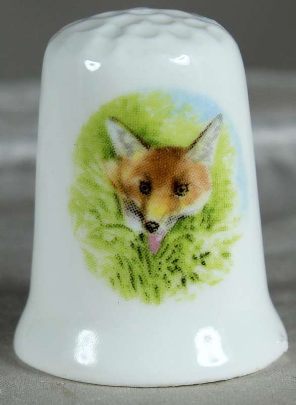 Bone China thimble - fox - Birchcroft