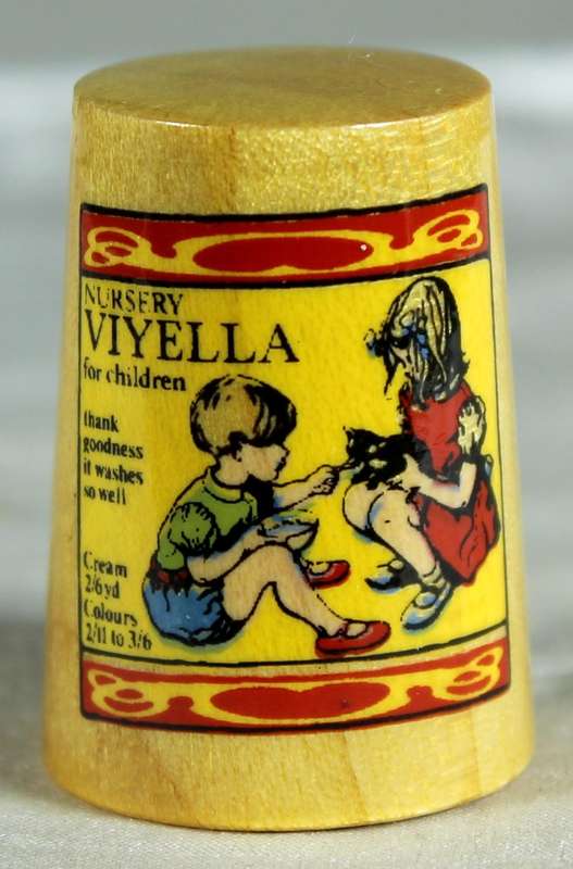 Wooden advertising thimble - Viyella