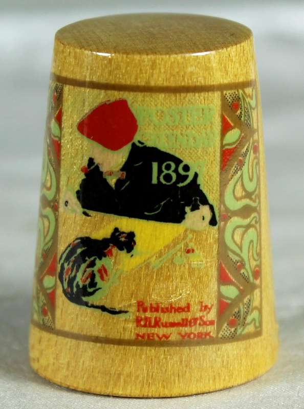 Wooden advertising thimble - Foster calendar 1897