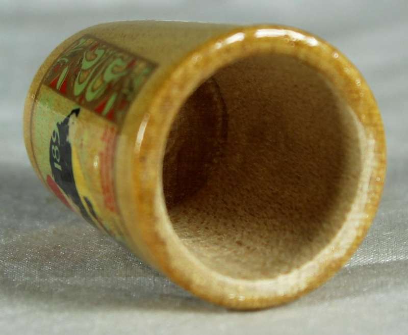 Wooden advertising thimble - Foster calendar 1897