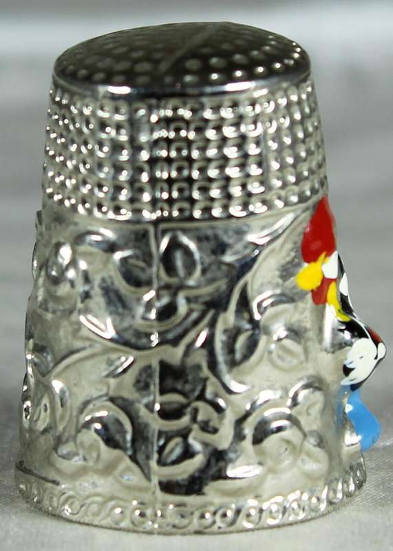 Metal thimble - with enamel - Portuguese rooster