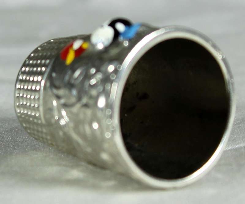 Metal thimble - with enamel - Portuguese rooster