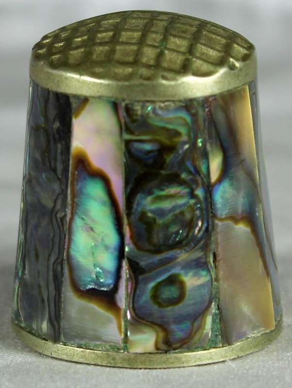 Abalone shell and mother of pearl thimble