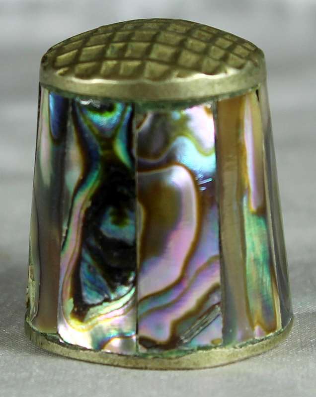 Abalone shell and mother of pearl thimble