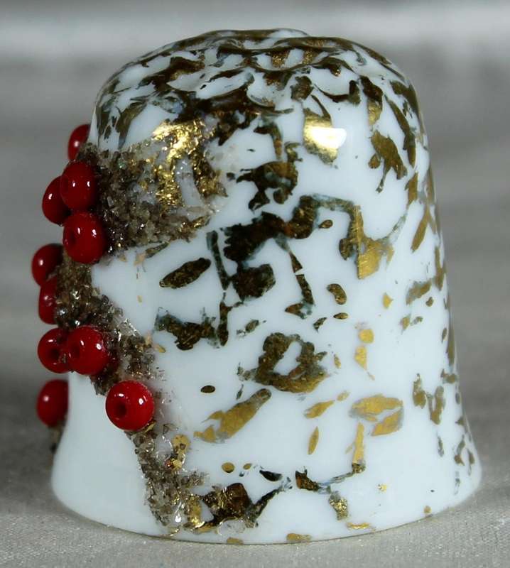Bone China thimble - Christmas wreath - Vermont