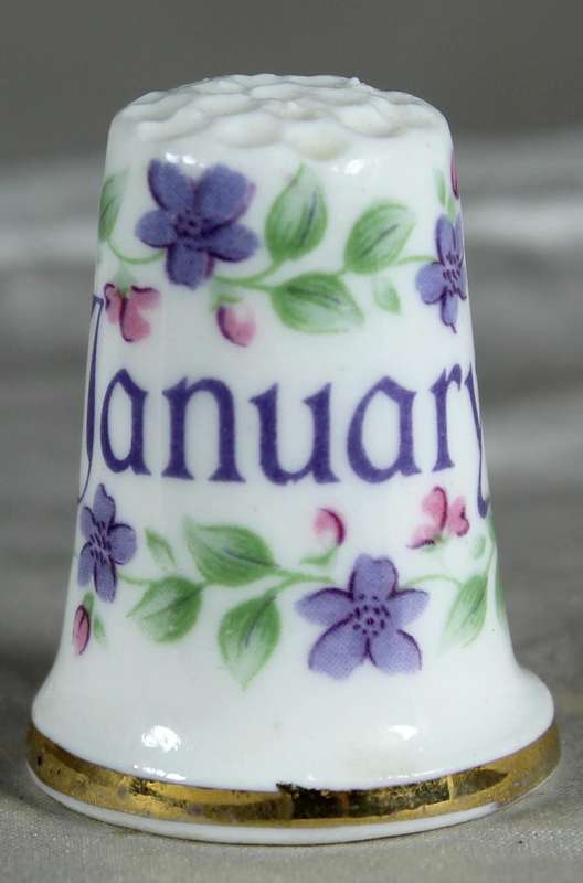 Bone China thimble - January - CE Ceramics