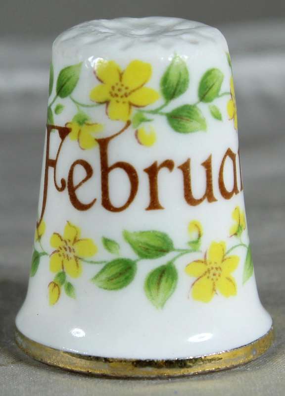 Bone China thimble - February - CE Ceramics