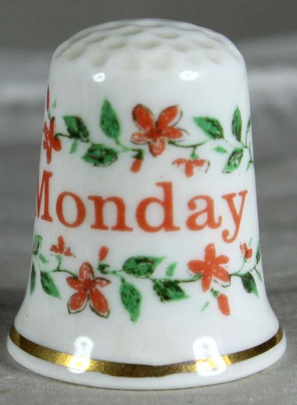 Bone China thimble - Monday