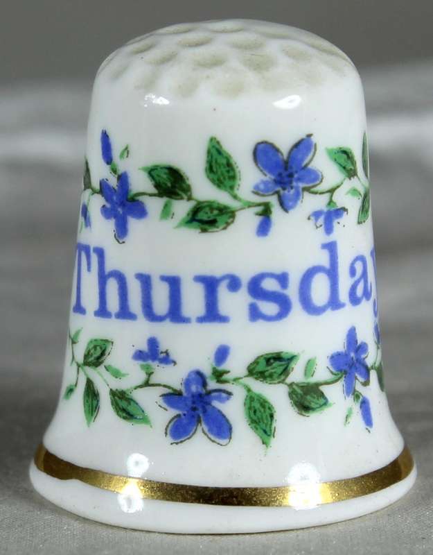 Bone China thimble - Thursday