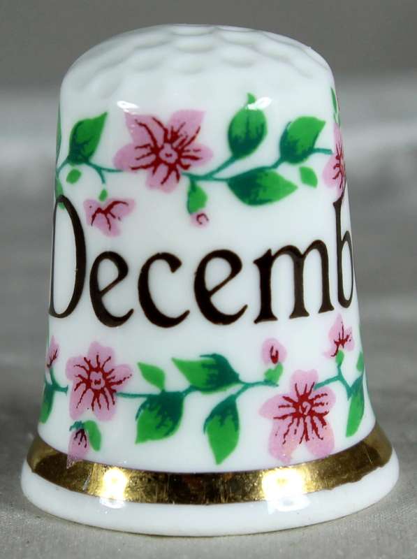Bone China thimble - December