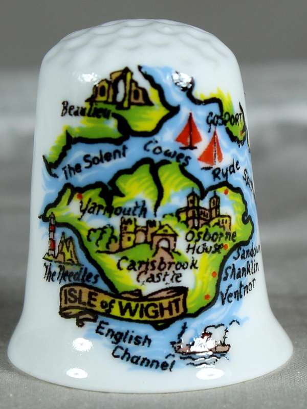 Bone China thimble - Isle of Wight