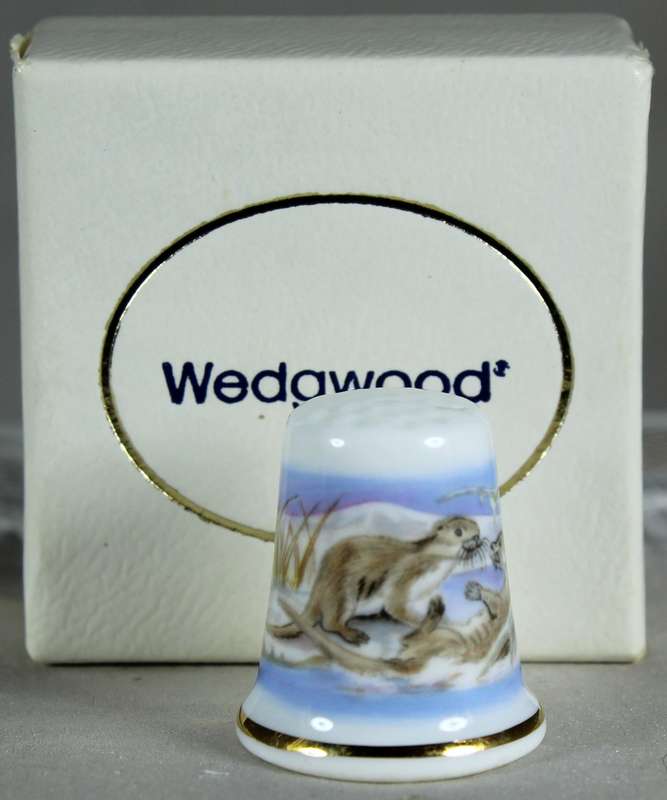 Bone China thimble - Otters - Wedgwood