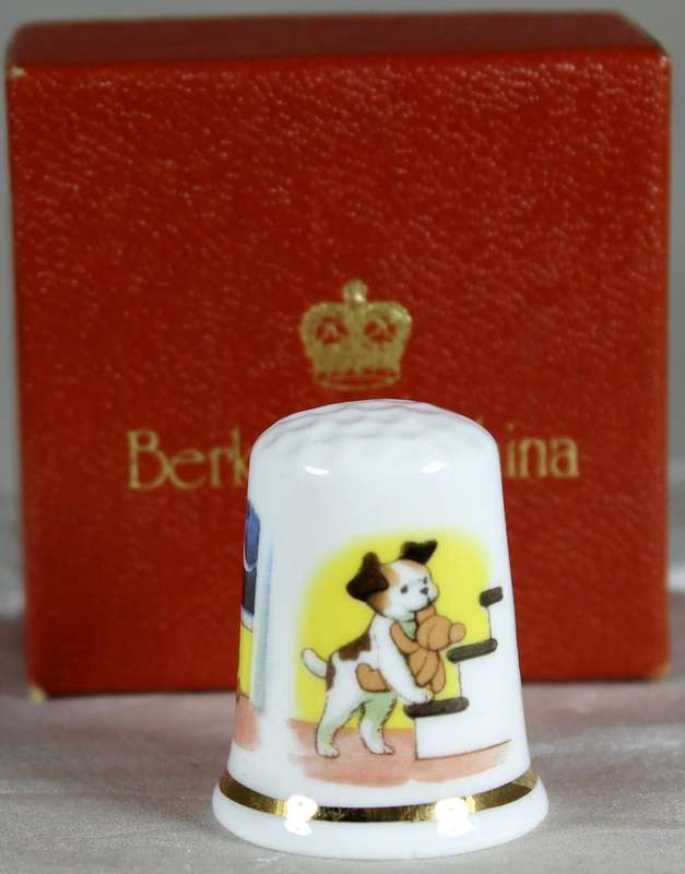 Bone China thimble - Bedtime puppy - Berkshire China