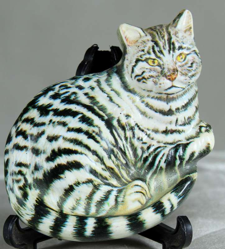 Black striped cat fridge magnet