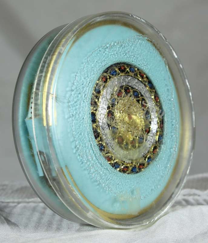 Orient Israel - Powder compact - Embroided leather - Zipper case