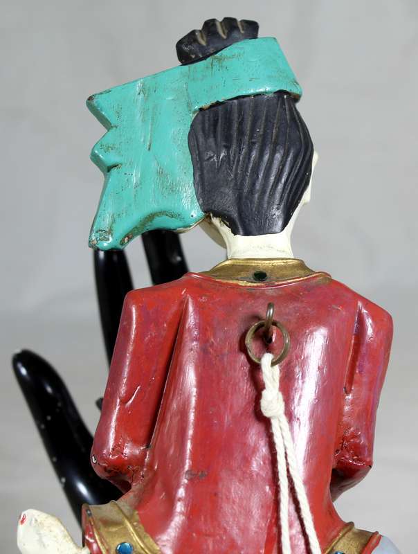 Burmese/Tibetan hand carved wooden musician