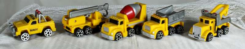 Set of Micro Construction Vehicles