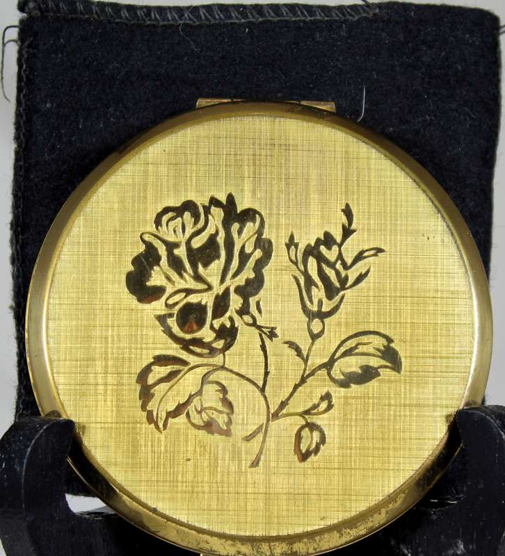 Golden rose powder compact