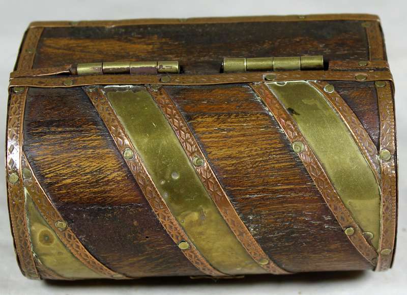 Small trinket chest made with copper, brass & wood