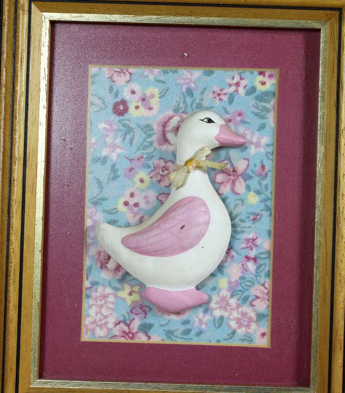 Pair of ceramic framed ducks