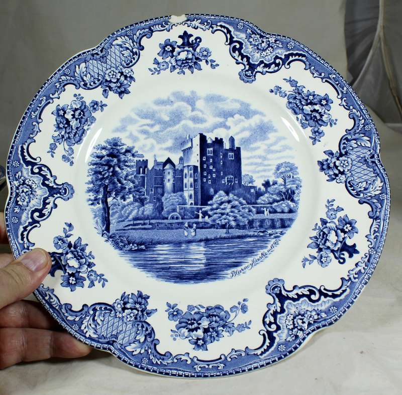 Johnson Bros - old Britain castles - set of eight chipped plates - for repair