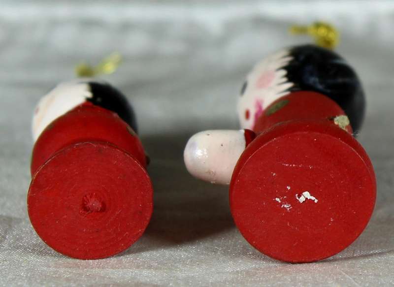 Pair of miniature Christmas ornaments