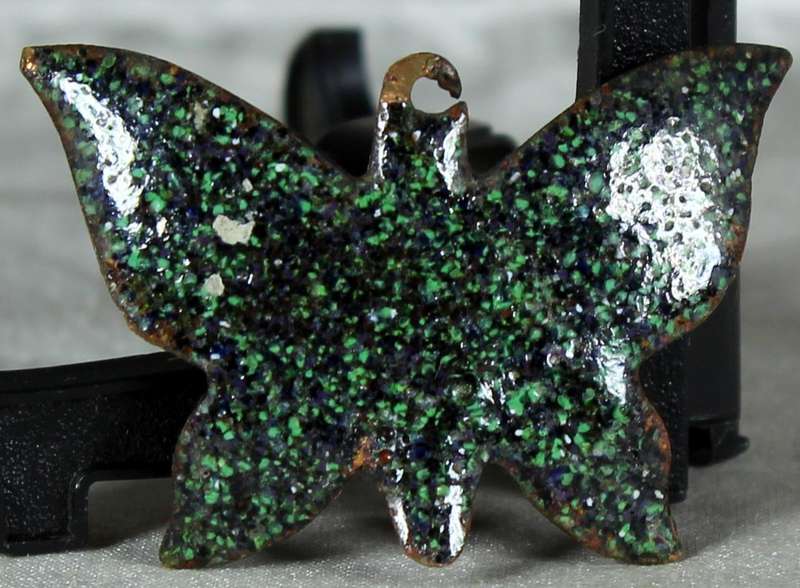 Miniature painted butterfly pendant