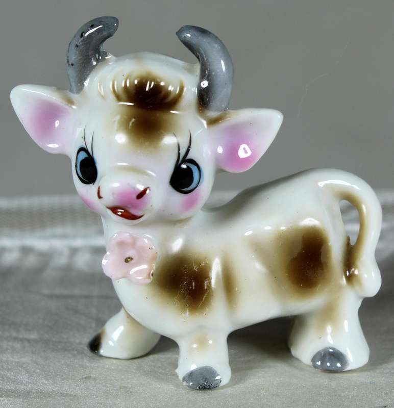 Miniature ceramic bull
