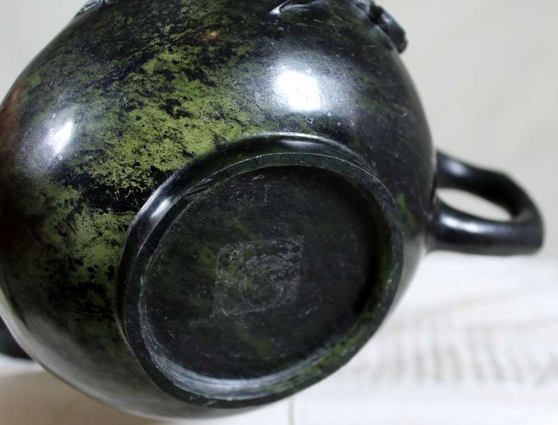 Small painted jadite tea pot