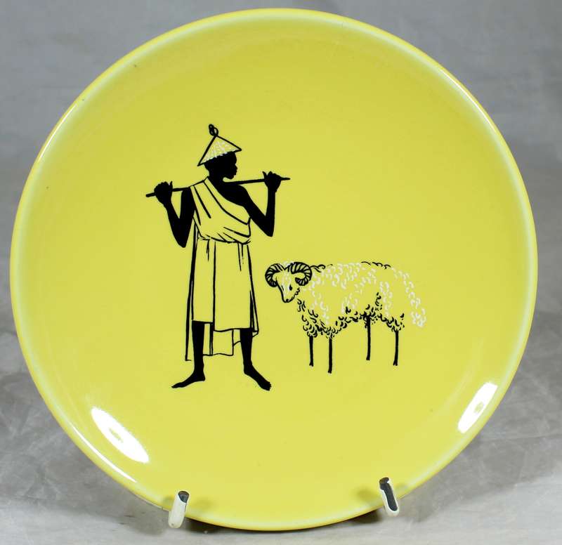 Drostdy Ware - Display plate - Hand painted - Herder with ram