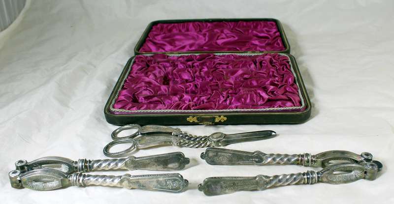Vintage nutcracker and grape scissors set
