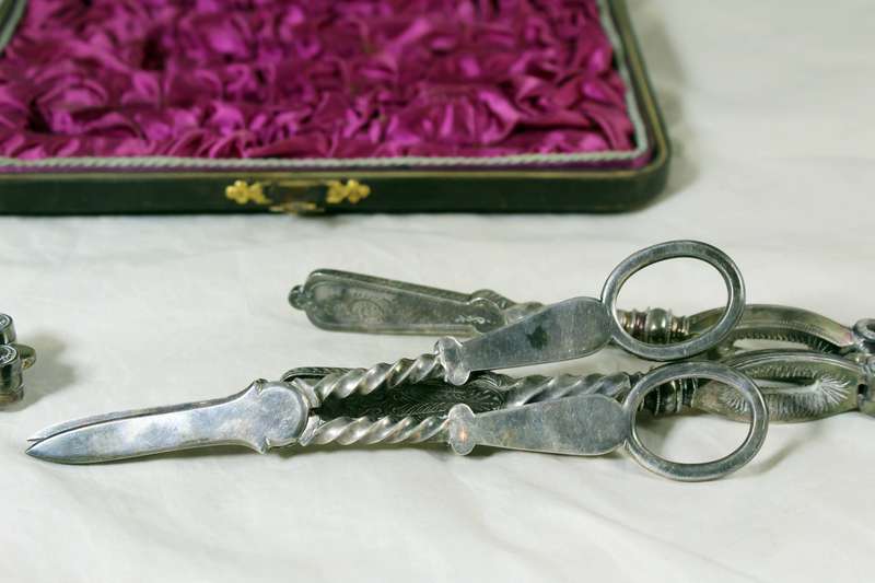 Vintage nutcracker and grape scissors set