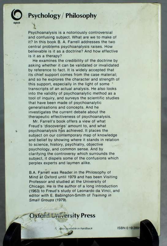 The standing of psycho analysis - BA Farrell