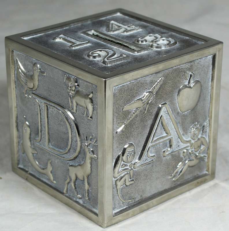 Alphabet metal money box