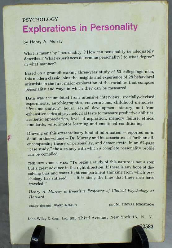 Explorations in personality - HA Murray