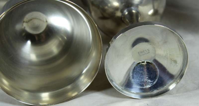 Three EMESS - Silver plated wine goblets