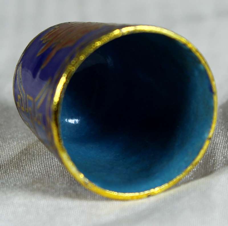 Cloisonne enameled thimble - Chinese zodiac - Dragon