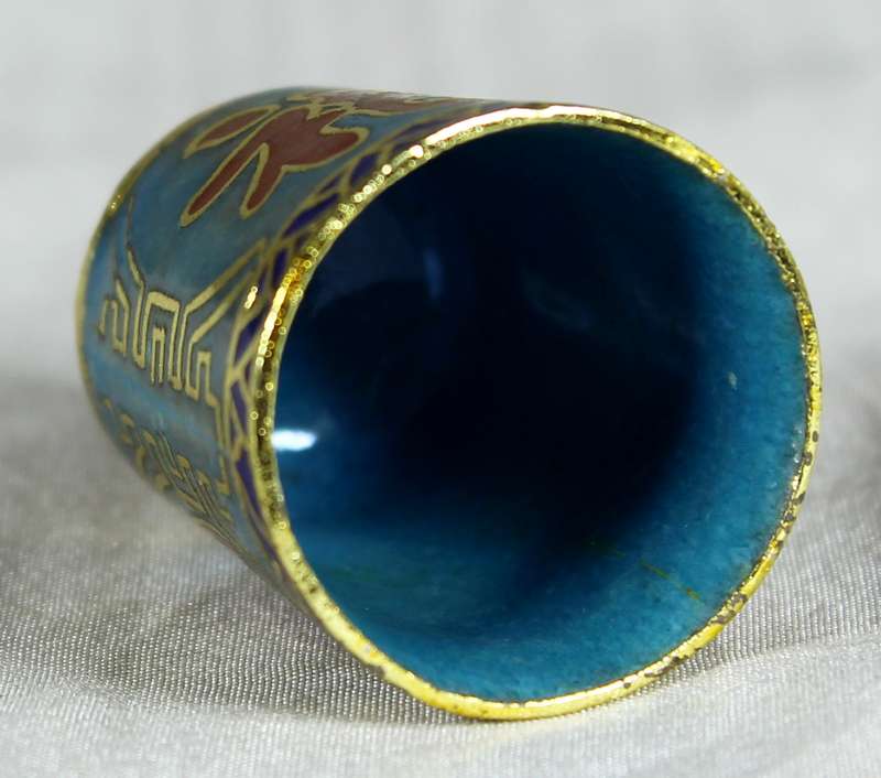 Cloisonne enameled thimble - Chinese zodiac - Horse