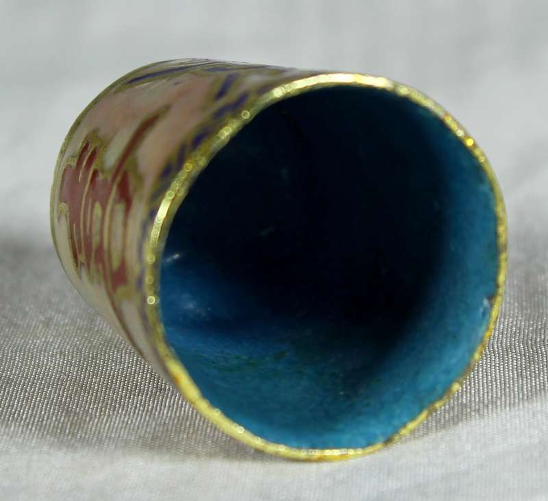 Cloisonne enameled thimble - Chinese zodiac - Pig