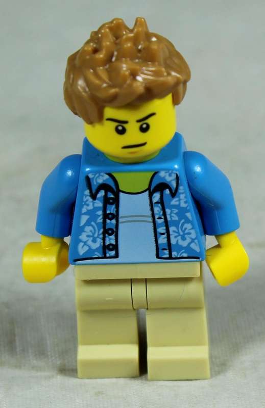 Miniature Lego figurine - camera operator - Hawaiian shirt