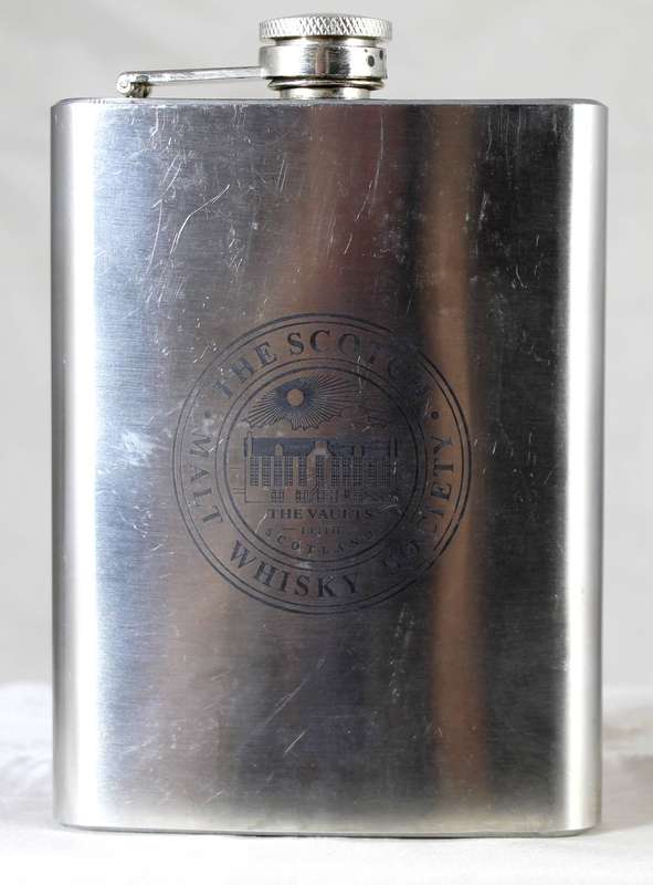 The Vaults malt whiskey society hip flask