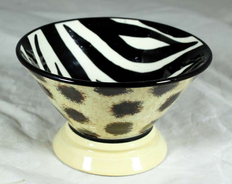 Hand painted footed bowl