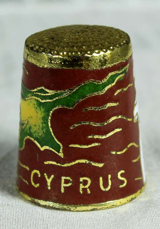 Cloisonne enameled thimble - Cyprus