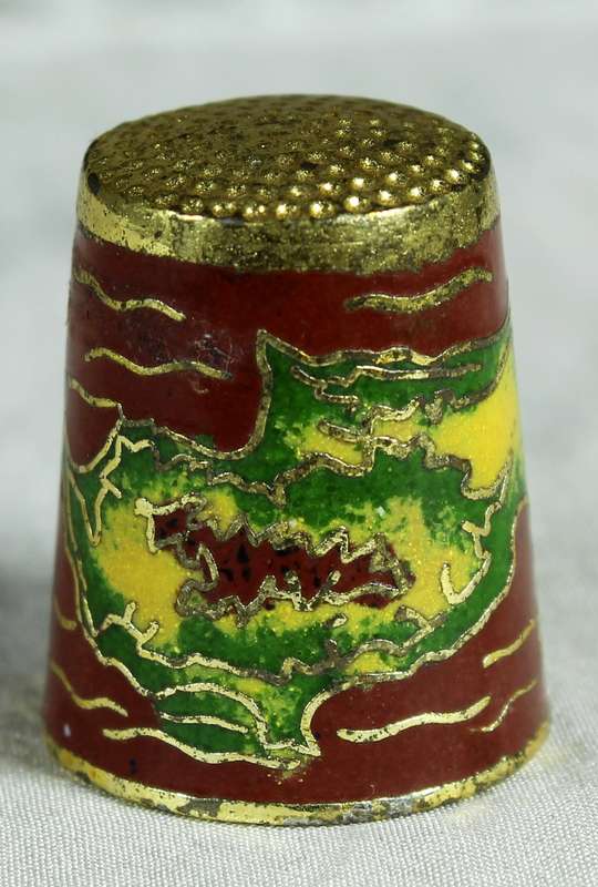 Cloisonne enameled thimble - Cyprus