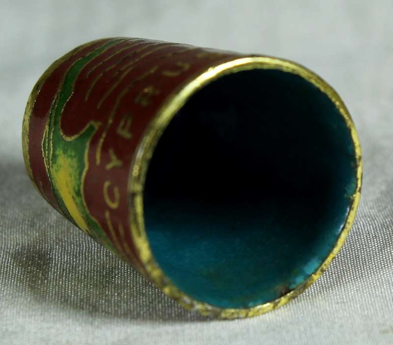 Cloisonne enameled thimble - Cyprus